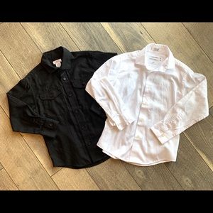 Lot of 2 Youth Boys Long Sleeve Dress Shirts Sz 8